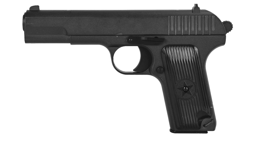 Réplique airsoft à ressort du pistolet Tokarev TT-33, vue latérale.