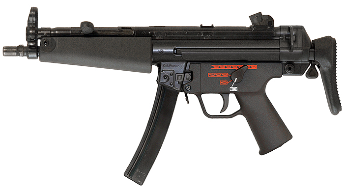 Pistolet-mitrailleur Heckler & Koch MP5A5 emblématique du cinéma d’action des années 90