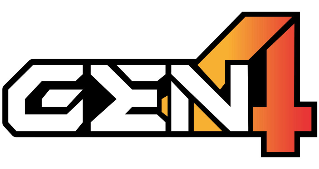 Logo officiel Lancer Tactical Gen 4 représentant la génération la plus avancée de répliques airsoft avec électronique GATE ASTER 2 ou Nebula II ETU.
