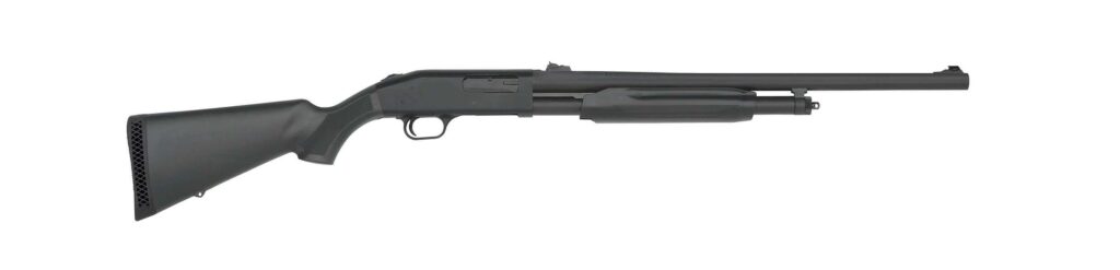 Mossberg 500 Slugster, fusil à pompe avec canon rayé et crosse synthétique noire